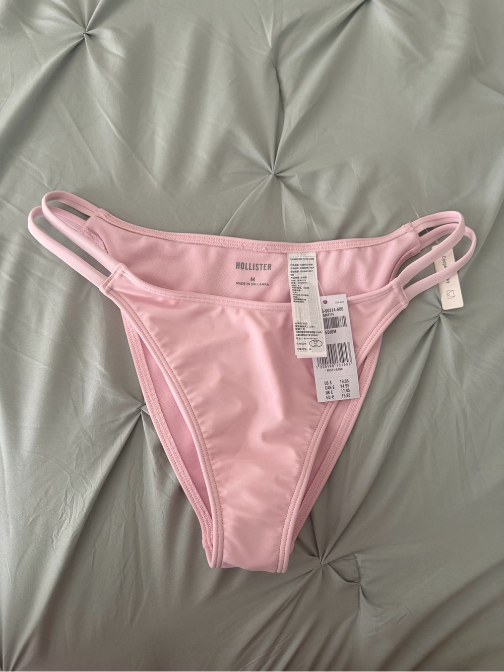 Hollister Pink Double-Strap Bikini Bottoms